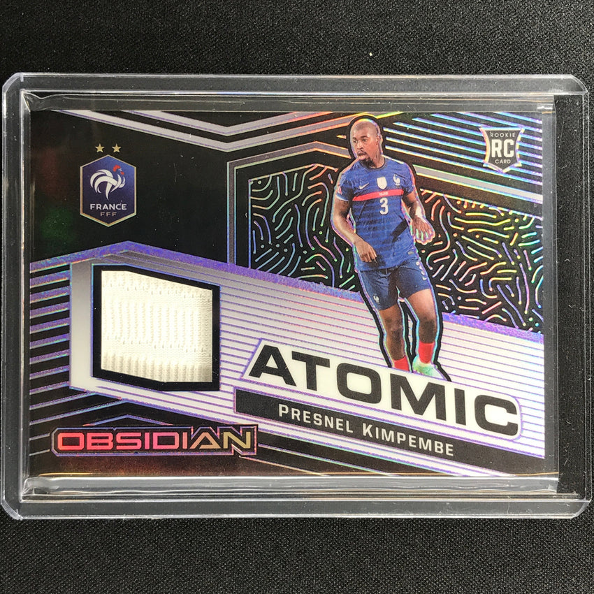 2021-22 Obsidian Presnel Kimpembe Rookie Atomic Material Jersey Purple 11/75