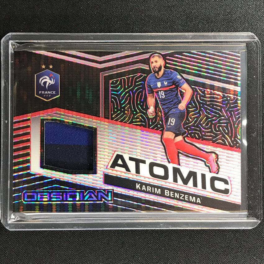 2021-22 Obsidian Karim Benzema Atomic Material Jersey Red Pulsar 37/44