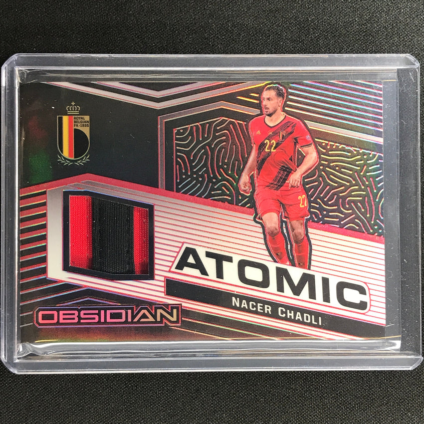 2021-22 Obsidian Nacer Chadli Atomic Material Jersey Patch Electric Red 8/25