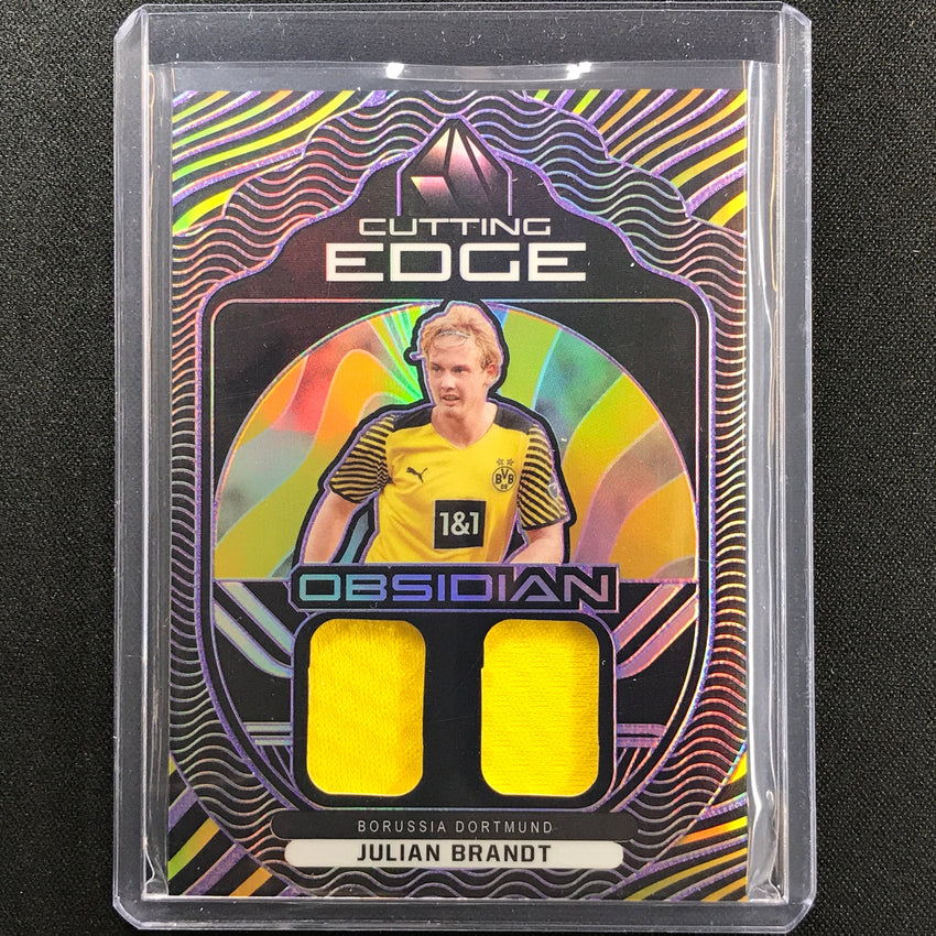 2021-22 Obsidian Julian Brandt Cutting Edge Dual Jersey Electric Purple 50/75