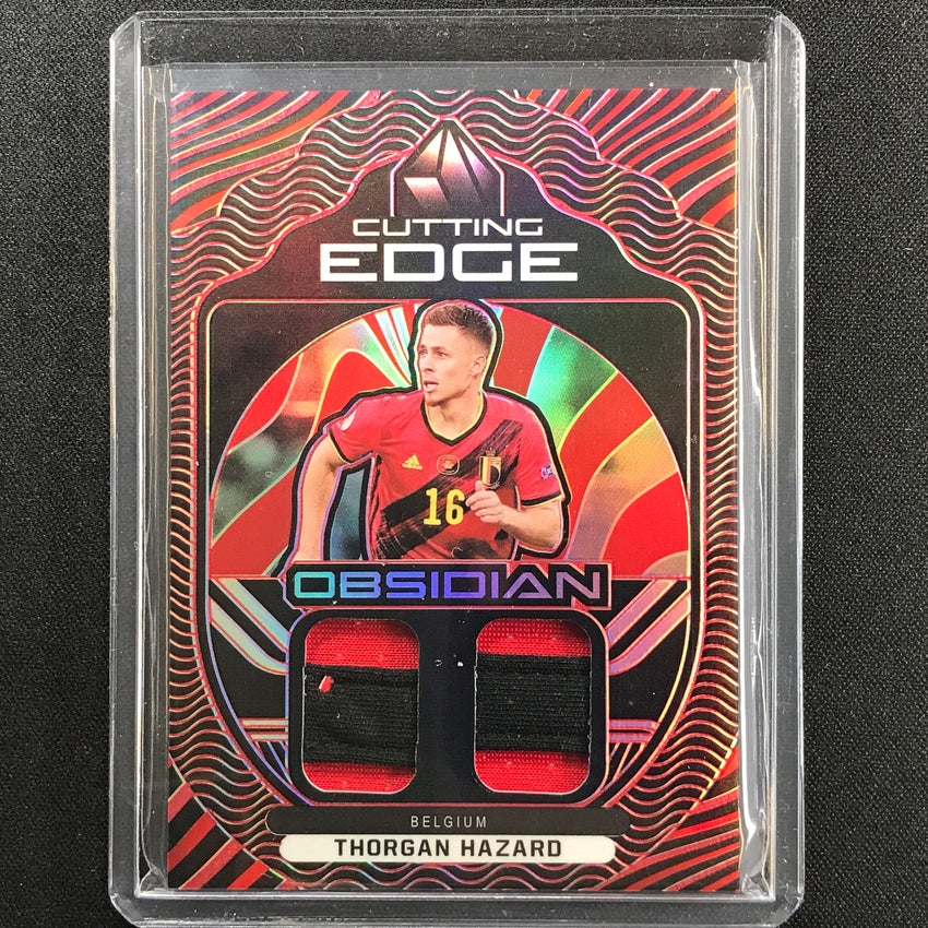 2021-22 Obsidian Thorgan Hazard Cutting Edge Dual Jersey Patch Red 25/25