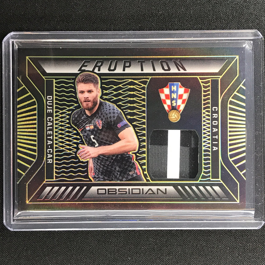 2021-22 Obsidian Duje Caleta-car Eruption Jersey Patch Electric Etch Yellow 6/10