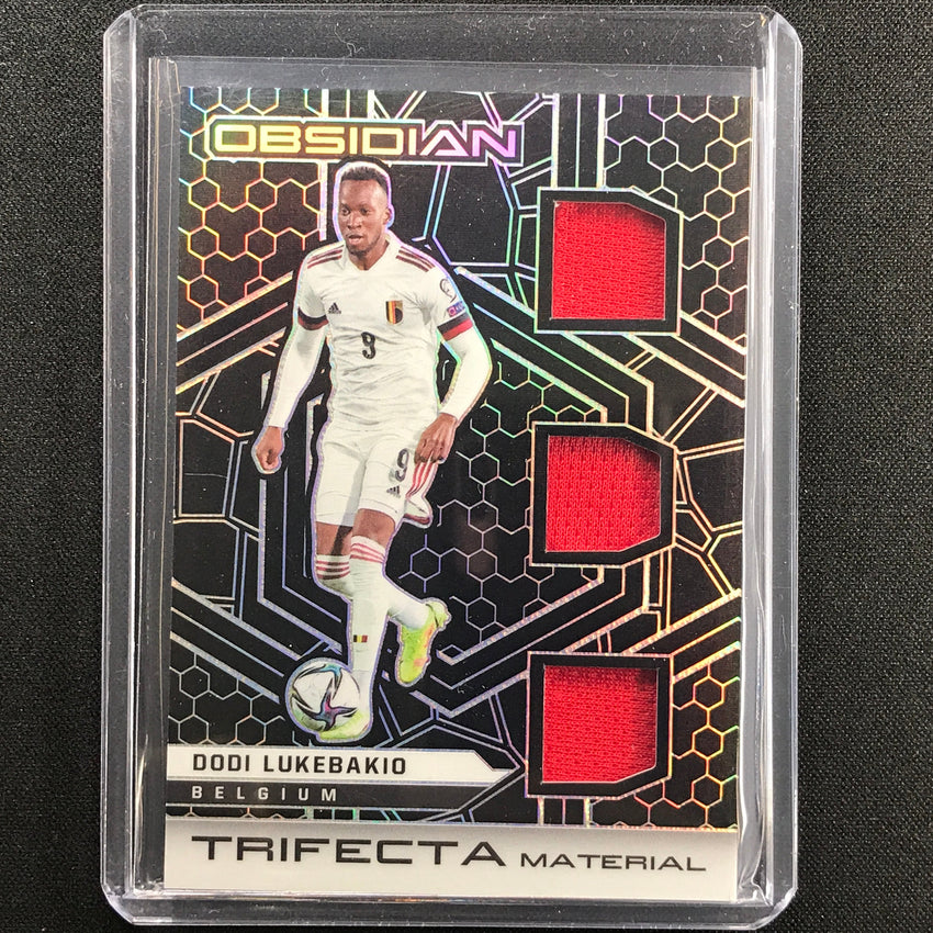2021-22 Obsidian Dodi Lukebakio Trifecta Material Triple Jersey Silver 85/149
