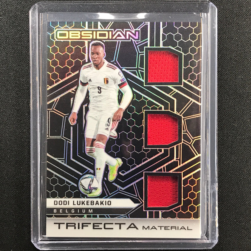 2021-22 Obsidian Dodi Lukebakio Trifecta Material Triple Jersey Silver 86/149