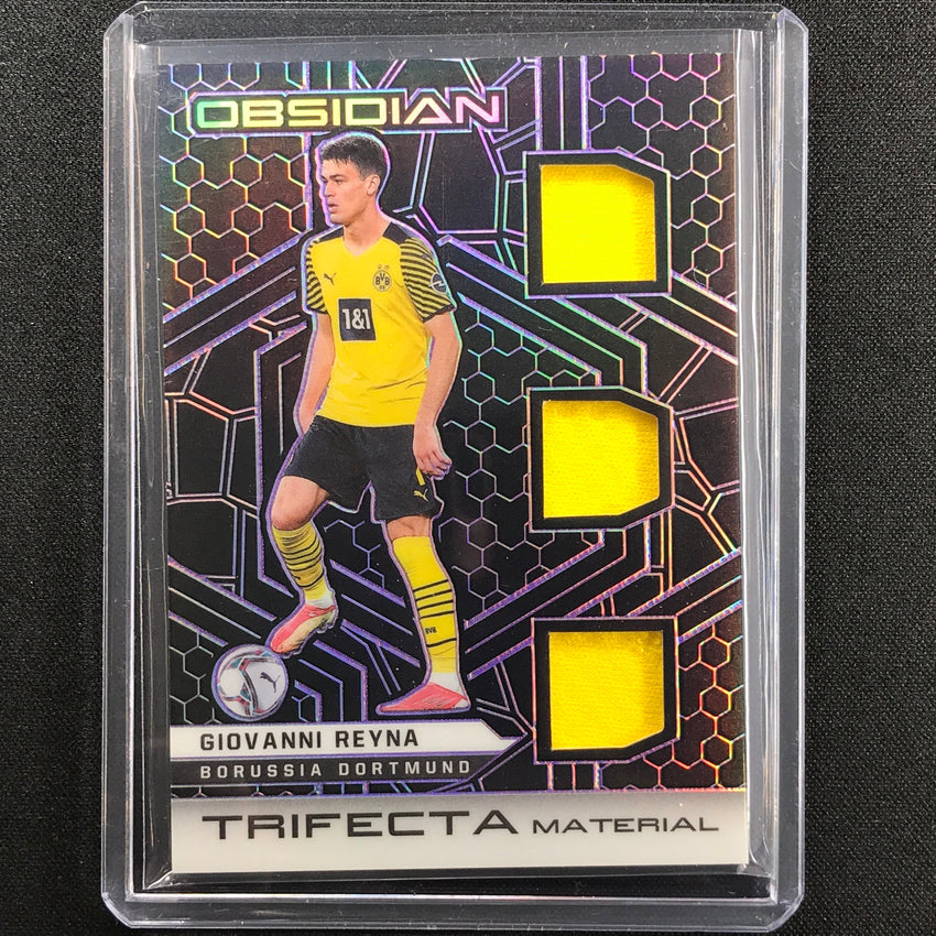 2021-22 Obsidian Giovanni Reyna Trifecta Material Triple Jersey Purple 64/75