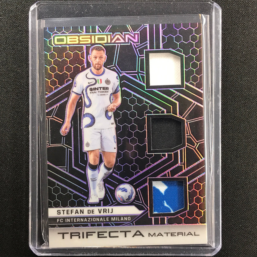 2021-22 Obsidian Stefan De Vrij Trifecta Material Triple Jersey Purple 73/75