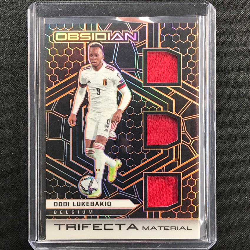 2021-22 Obsidian Dodi Lukebakio Trifecta Material Triple Jersey Orange 12/50