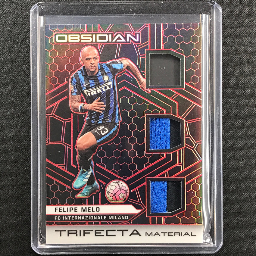2021-22 Obsidian Felipe Melo Trifecta Material Triple Jersey Patch Red 23/25