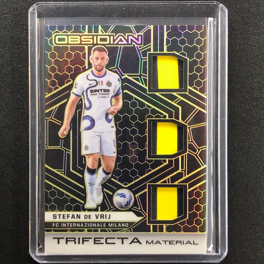 2021-22 Obsidian Stefan De Vrij Trifecta Material Triple Patch Yellow 6/10