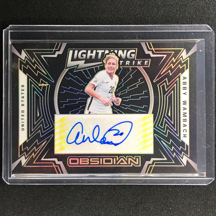 2021-22 Obsidian Abby Wambach Lightning Strike Auto Electric Etch Yellow 8/10