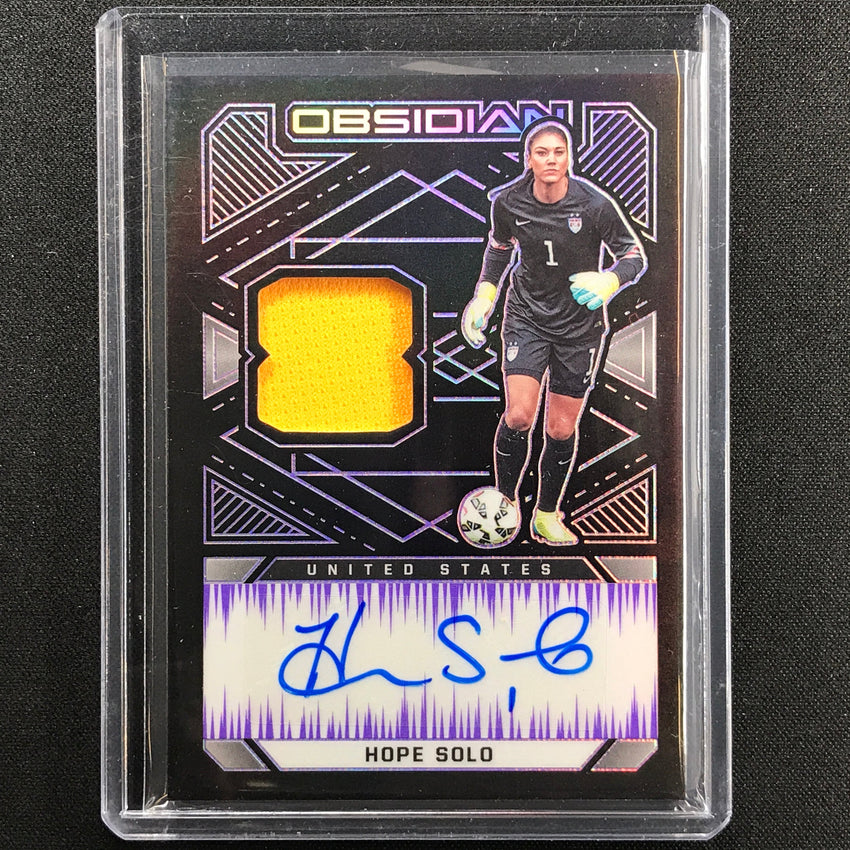 2021-22 Obsidian Hope Solo Jersey Autographs Electric Etch Purple 10/75
