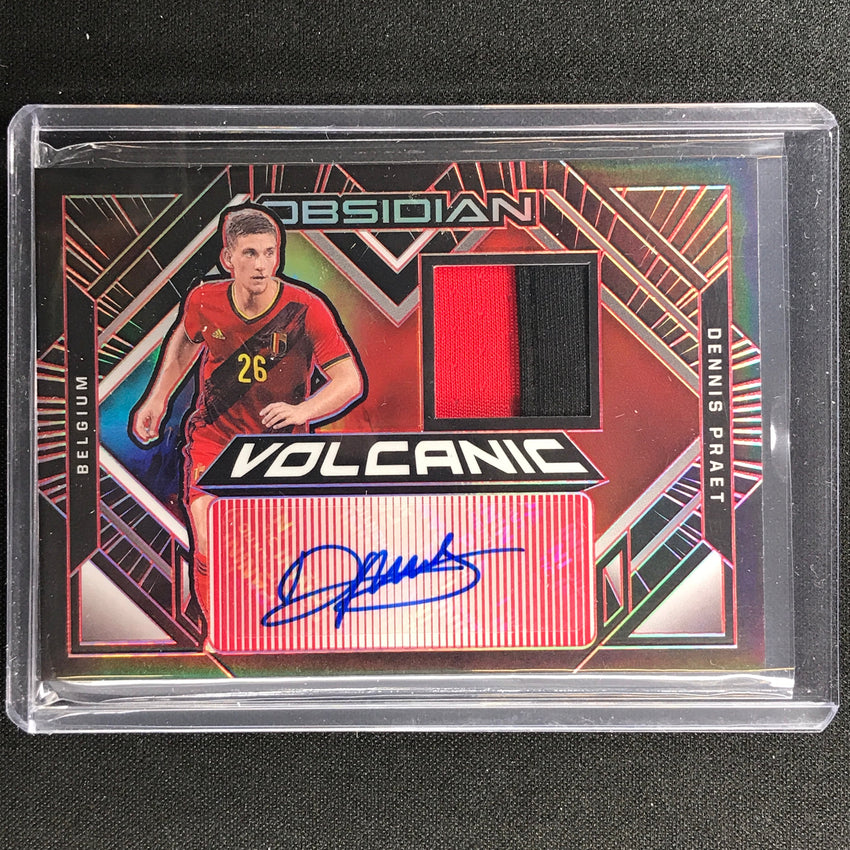2021-22 Obsidian Dennis Praet Volcanic Material Signatures Patch Auto Red 13/25