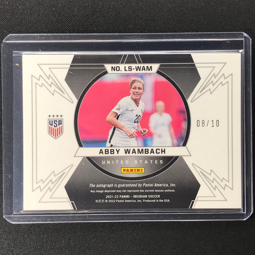 2021-22 Obsidian Abby Wambach Lightning Strike Auto Electric Etch Yellow 8/10