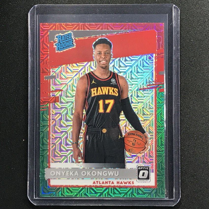 2020-21 Donruss Optic Onyeka Okongwu Rated Rookie Choice Red Green Mojo No 156