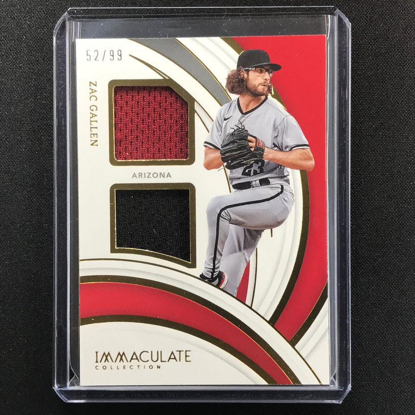 2022 Immaculate Zac Gallen Materials Dual Relic 52/99