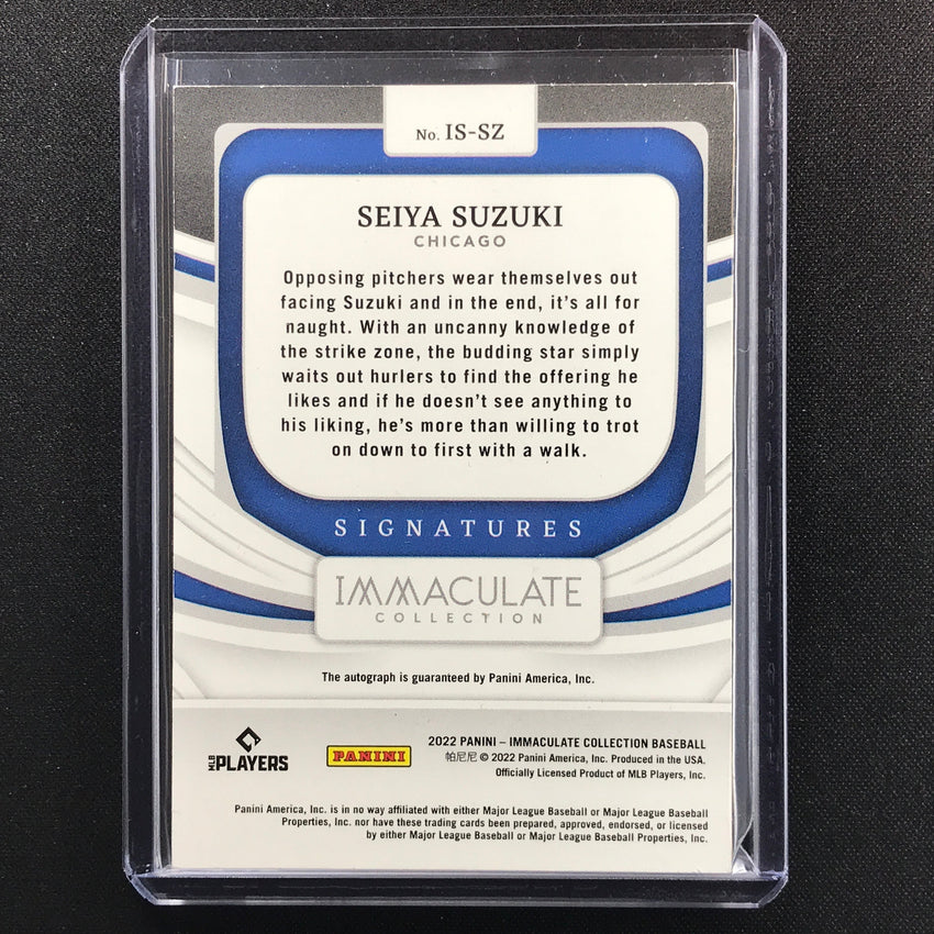 2022 Immaculate Seiya Suzuki Signatures Auto 49/99