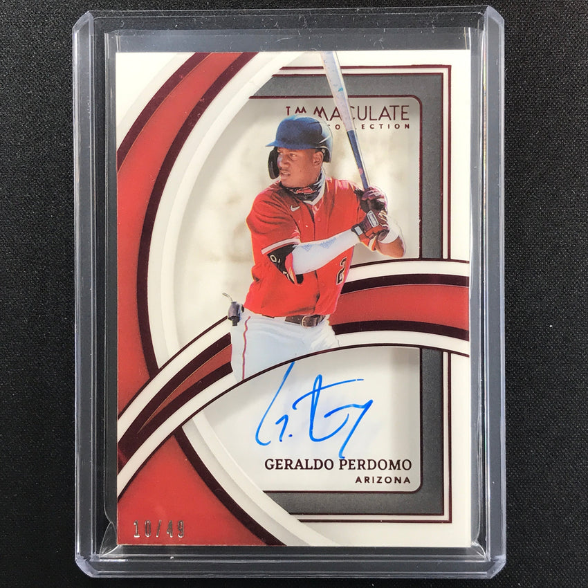 2022 Immaculate Geraldo Perdomo Shadowbox Signatures Auto Red 10/49