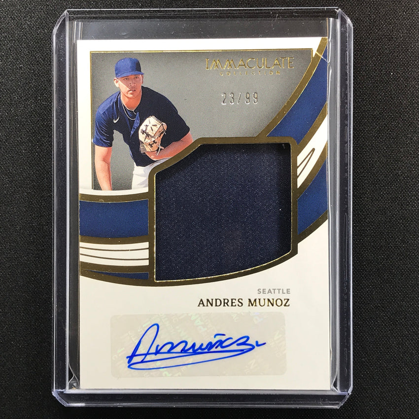 2022 Immaculate Andres Munoz Jumbo Jacket Signatures Relic Auto 23/99
