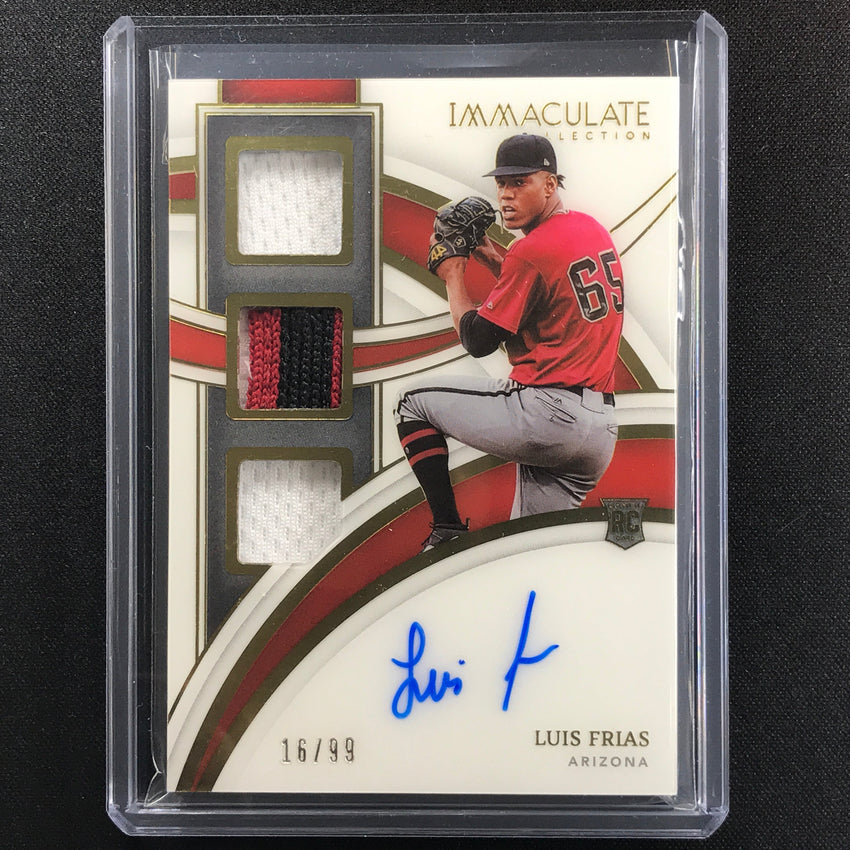 2022 Immaculate Luis Frias Rookie Triple Memorabilia Signatures Patch Auto 16/99