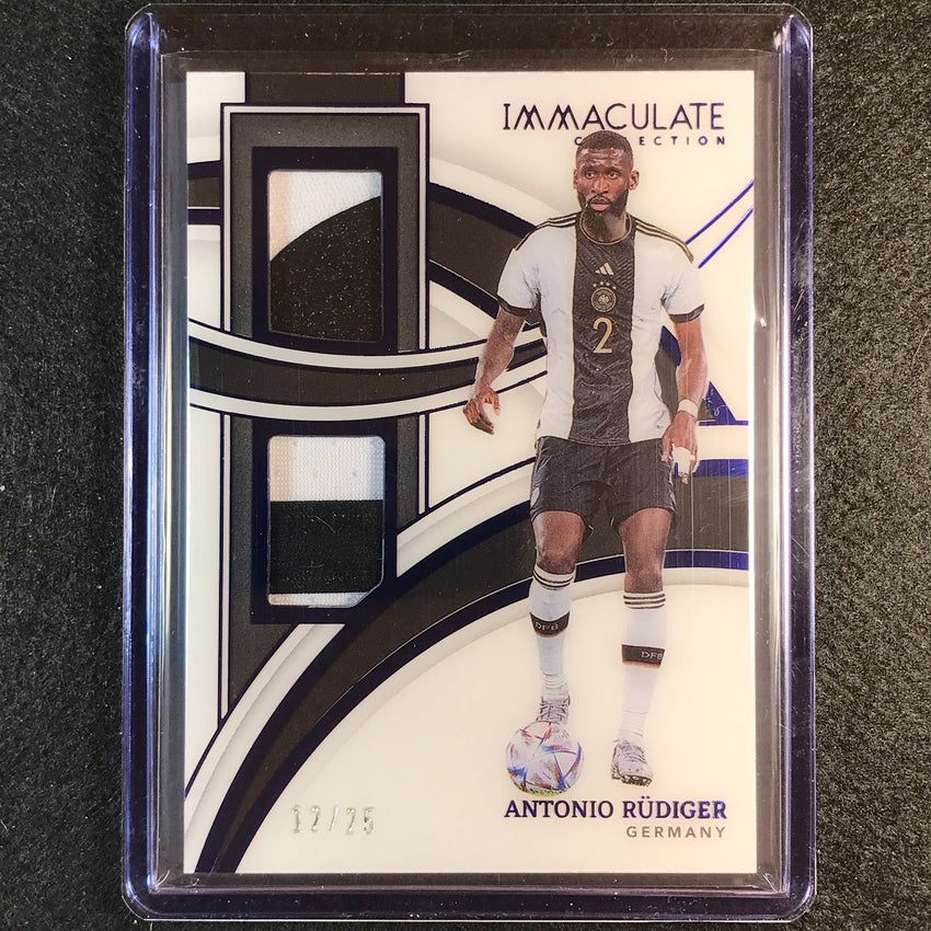 2022-23 Immaculate Antonio Rudiger Dual Patches Relic Sapphire 12/25