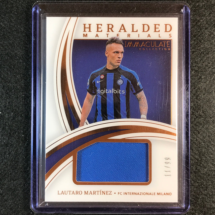 2022-23 Immaculate Lautaro Martinez Heralded Materials Jersey Relic Bronze 11/99