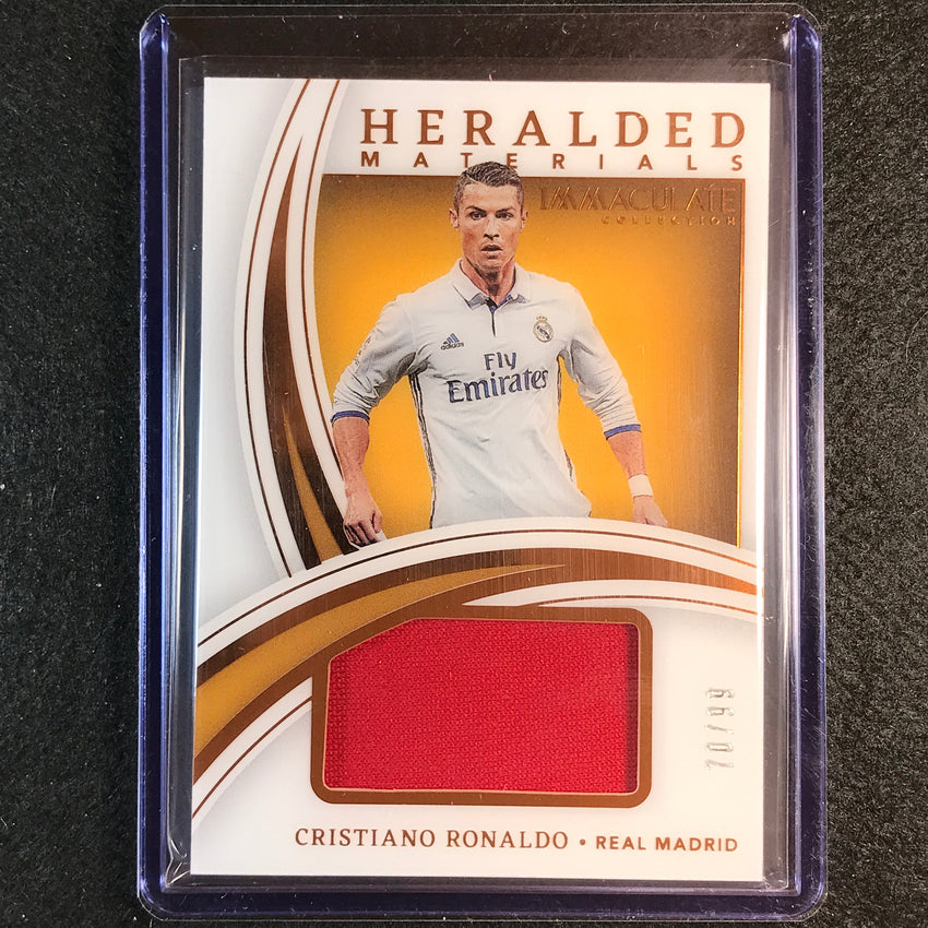 2022-23 Immaculate Cristiano Ronaldo Heralded Material Jersey Relic Bronze 70/99