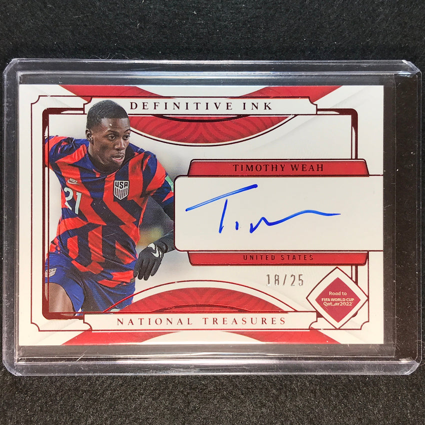 2022 National Treasures World Cup Qatar Timothy Weah Definitive Ink Auto 18/25