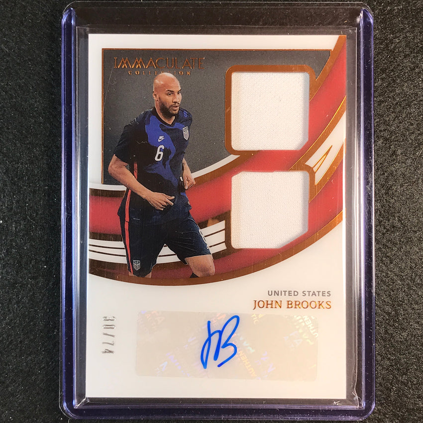 2022-23 Immaculate John Brooks Dual Swatch Relic Auto Bronze 30/74