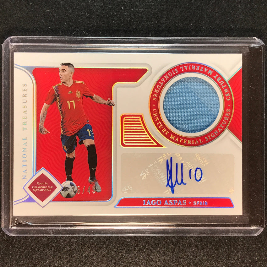 2022 National Treasures World Cup Qatar Iago Aspas Century Materials Auto 16/49
