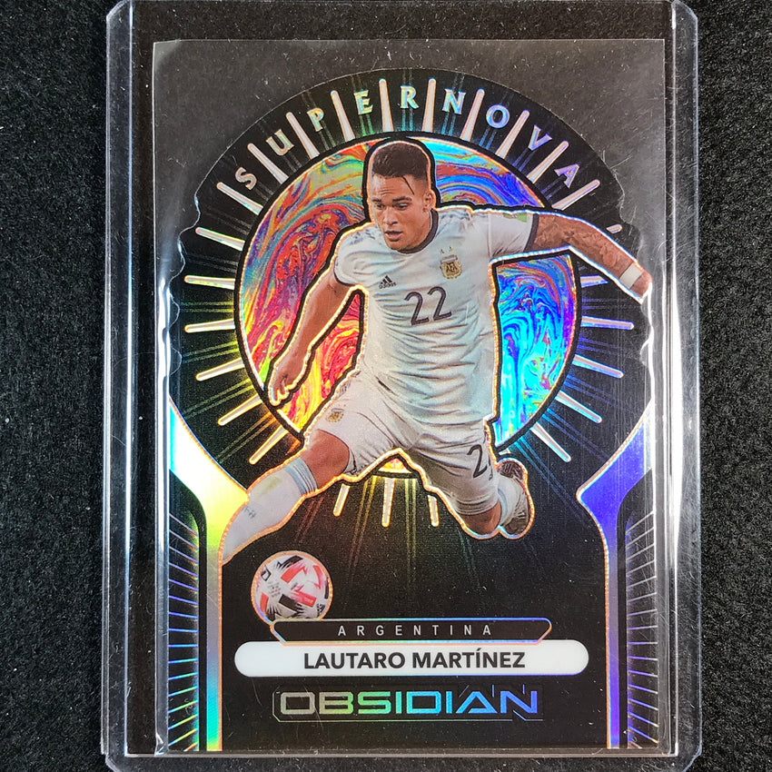 2020-21 Obsidian Lautaro Martinez Supernova Die-cut Electric Etch Orange 4/30