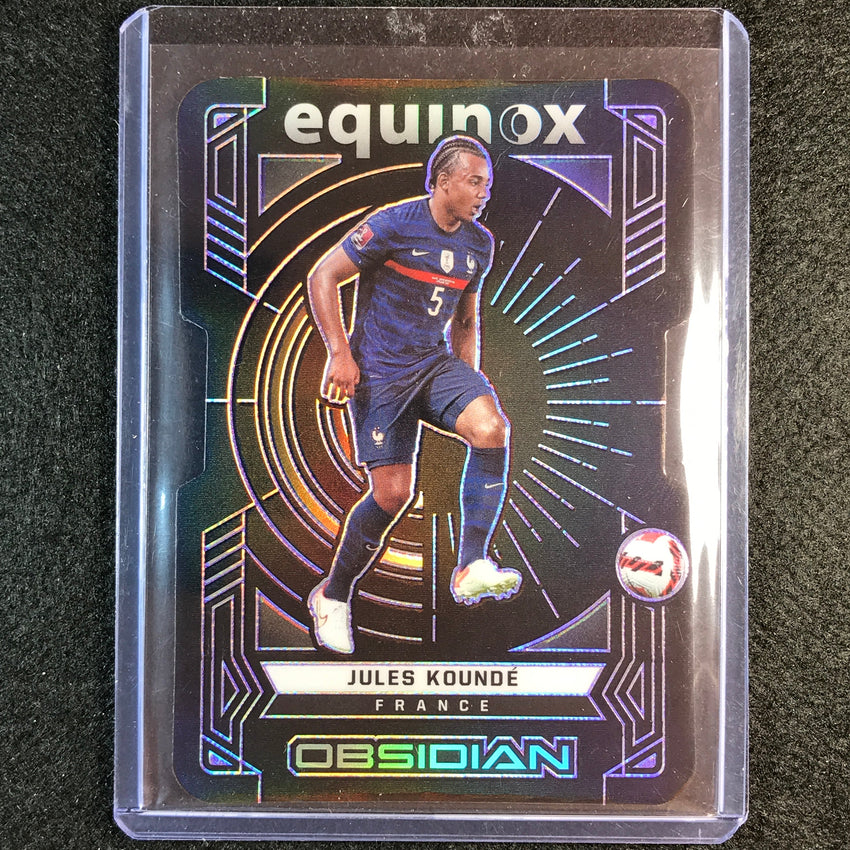 2021-22 Obsidian Jules Kounde Equinox Die-cut Electric Etch Purple 6/60
