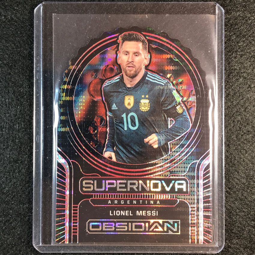 2021-22 Obsidian Lionel Messi Supernova Die-cut Electric Etch Red Pulsar 1/26