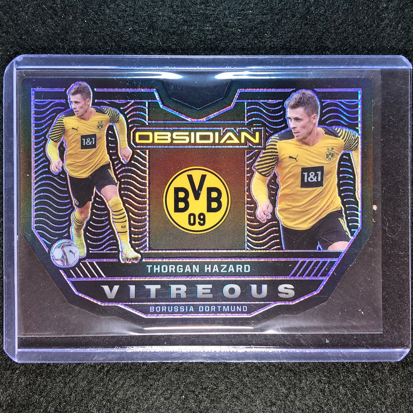 2021-22 Obsidian Thorgan Hazard Vitreous Die-cut Electric Etch Purple 39/60