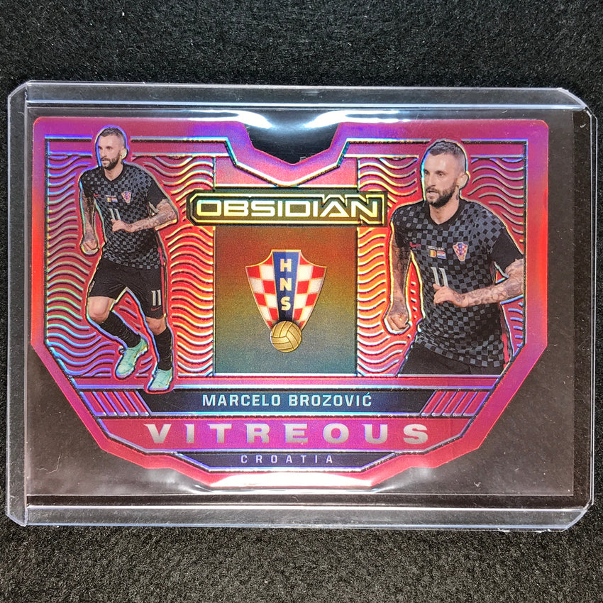 2021-22 Obsidian Marcelo Brozovic Vitreous Die-cut Electric Etch Red Flood 8/10