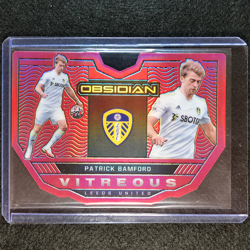 2021-22 Obsidian Patrick Bamford Vitreous Die-cut Electric Etch Red Flood 2/10
