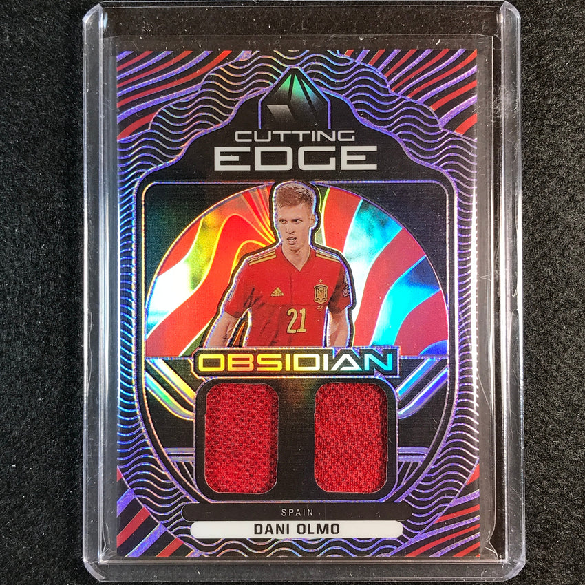2021-22 Obsidian Dani Olmo Cutting Edge Dual Jersey Relic Electric Purple 61/75