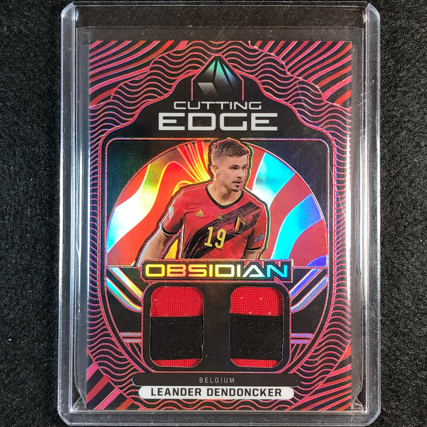 2021-22 Obsidian Leander Dendoncker Cutting Edge Dual Relic Electric Red 17/25