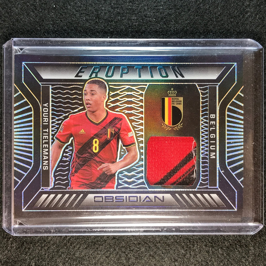 2021-22 Obsidian Youri Tielemans Eruption Jersey Relic Silver 58/149