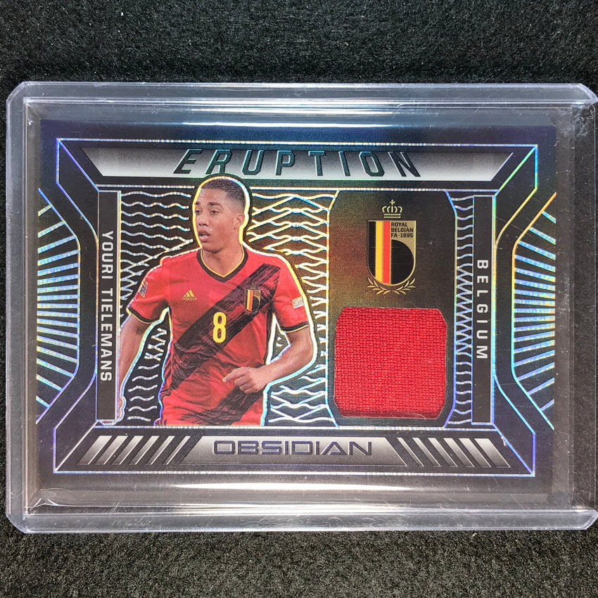 2021-22 Obsidian Youri Tielemans Eruption Jersey Relic Silver 40/149