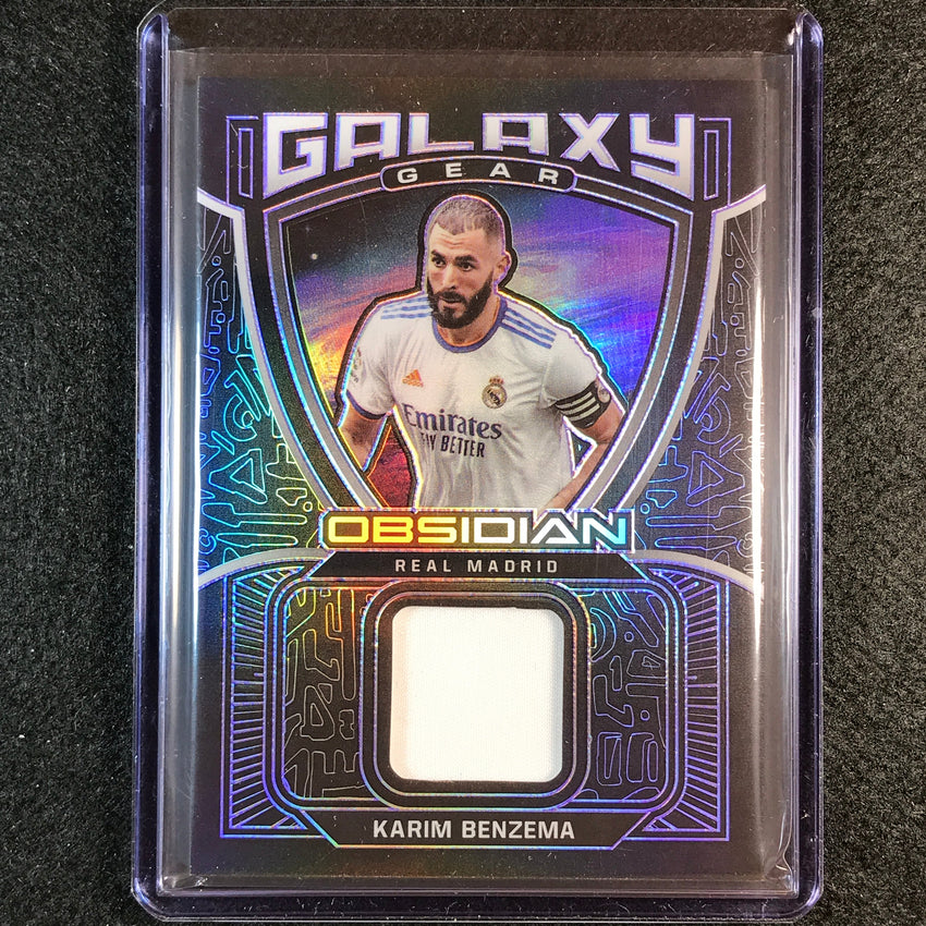 2021-22 Obsidian Karim Benzema Galaxy Gear Jersey Relic Electric Purple 13/75