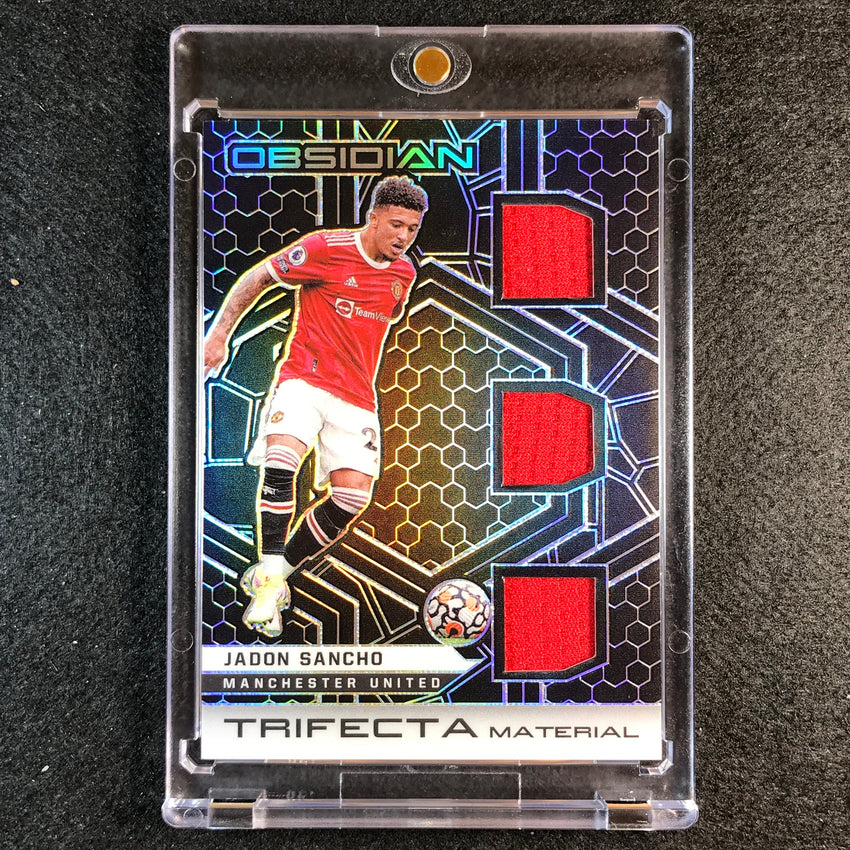 2021-22 Obsidian Jadon Sancho Trifecta Material Triple Jersey Relic 148/149
