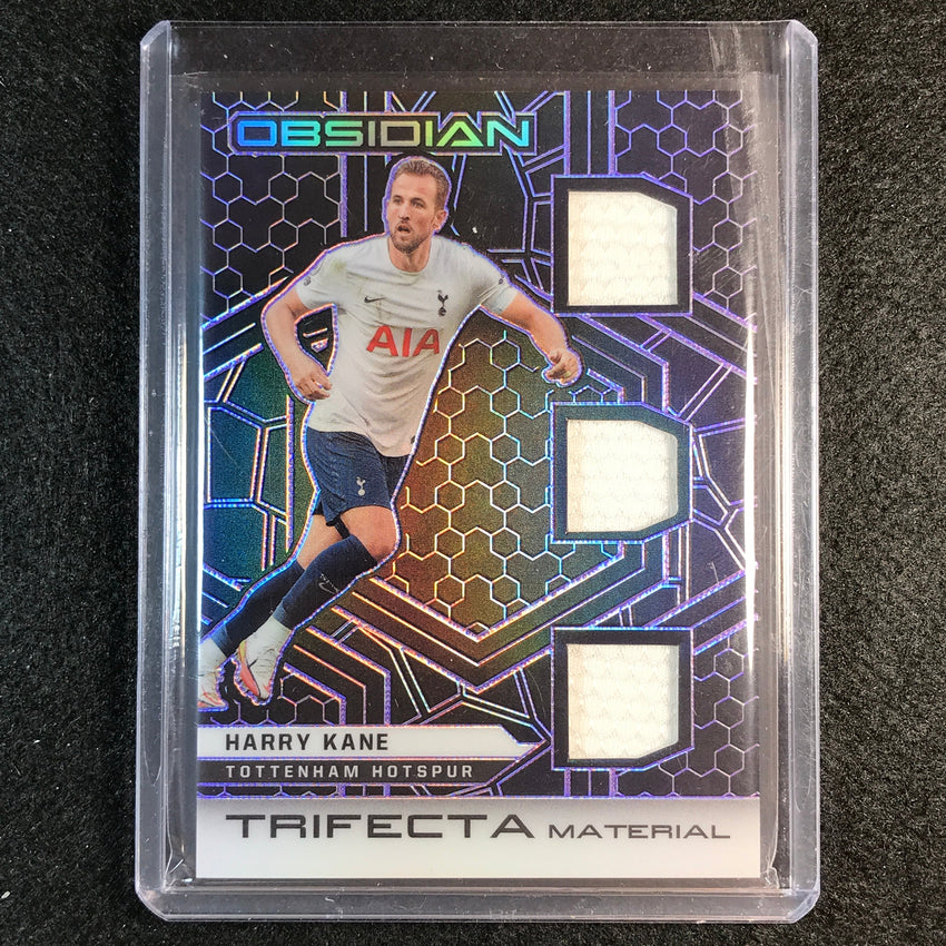 2021-22 Obsidian Harry Kane Trifecta Material Triple Jersey Relic Purple 44/75