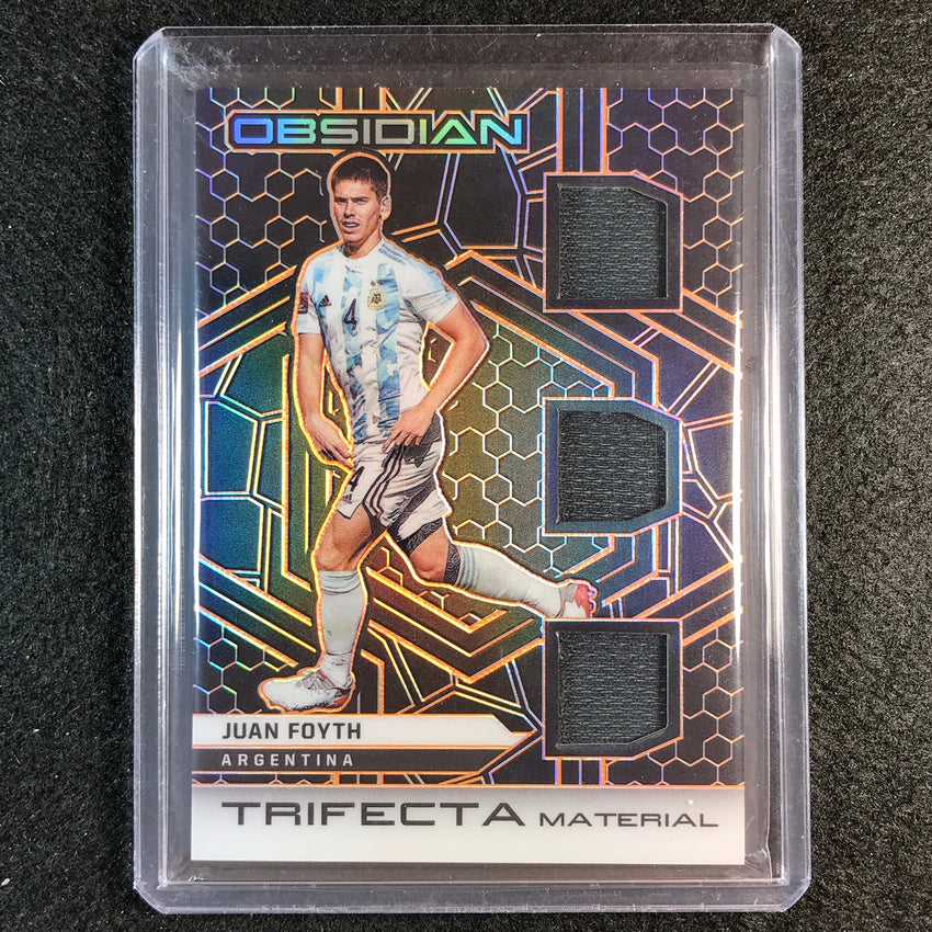 2021-22 Obsidian Juan Foyth Trifecta Material Triple Jersey Relic Orange 8/50
