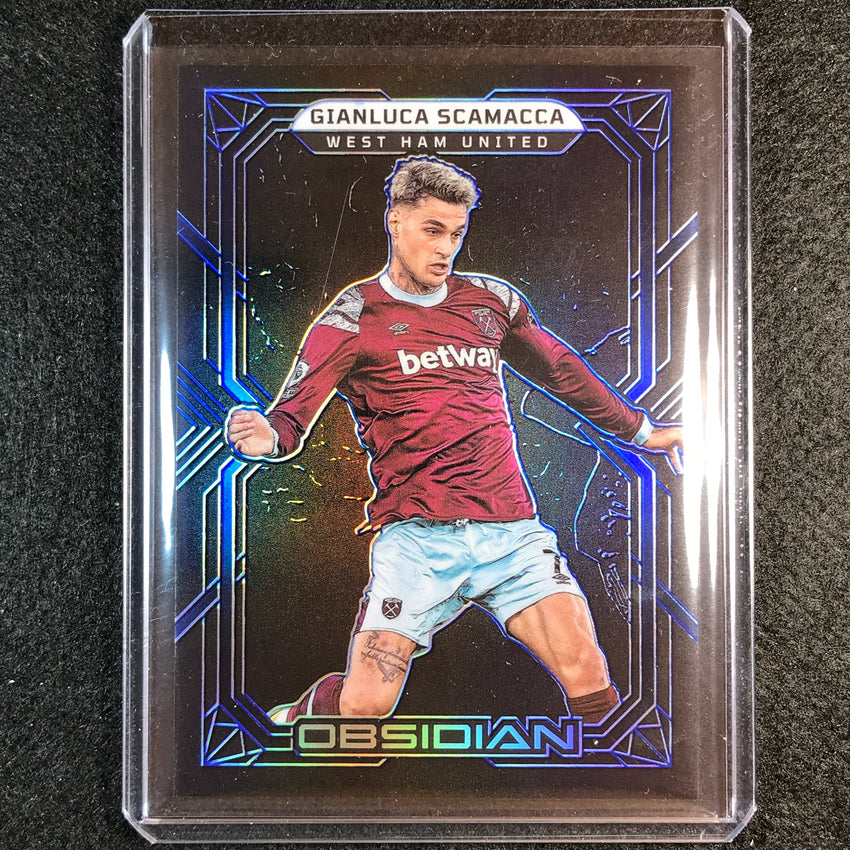 2022-23 Obsidian Gianluca Scamacca Base Electric Etch Blue 6/20