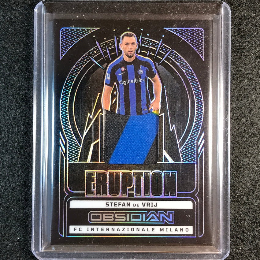 2022-23 Obsidian Stefan De Vrij Eruption Jersey Relic Electric Purple 16/50