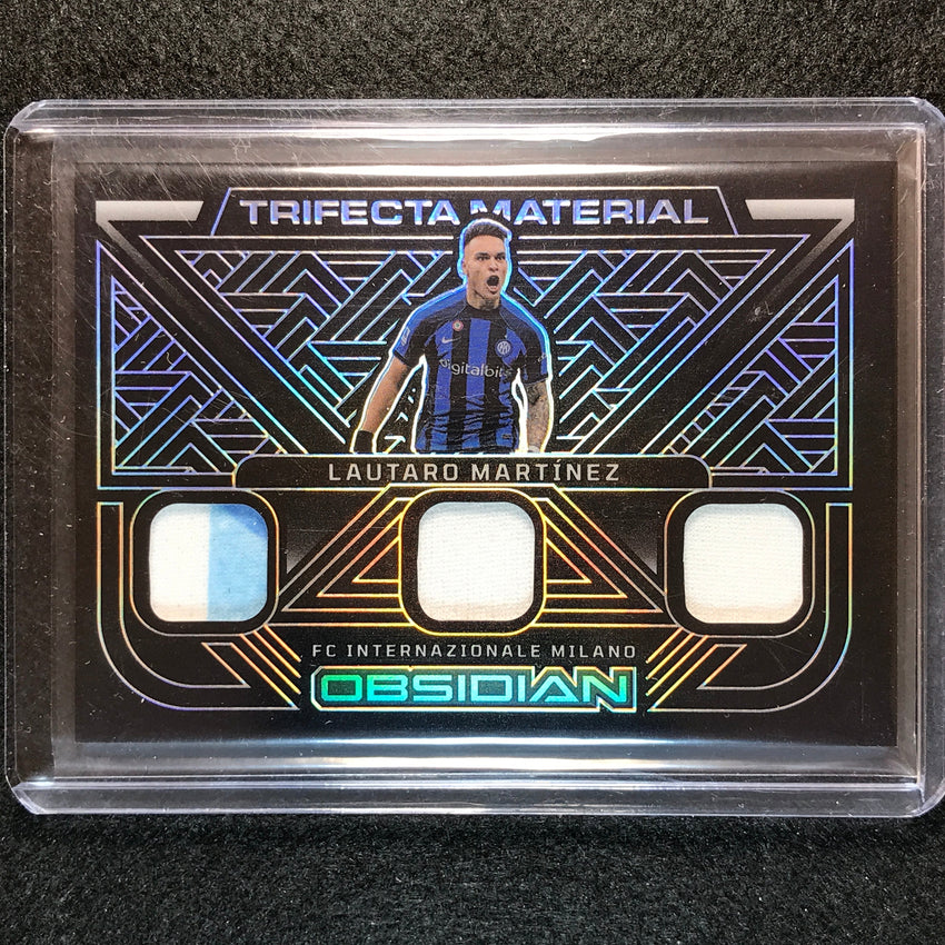 2022-23 Obsidian Lautaro Martinez Trifecta Material Triple Relic Silver 95/199