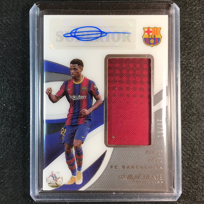 2021 Immaculate Ansu Fati Superior Swatch Signatures Relic Auto Silver 10/10