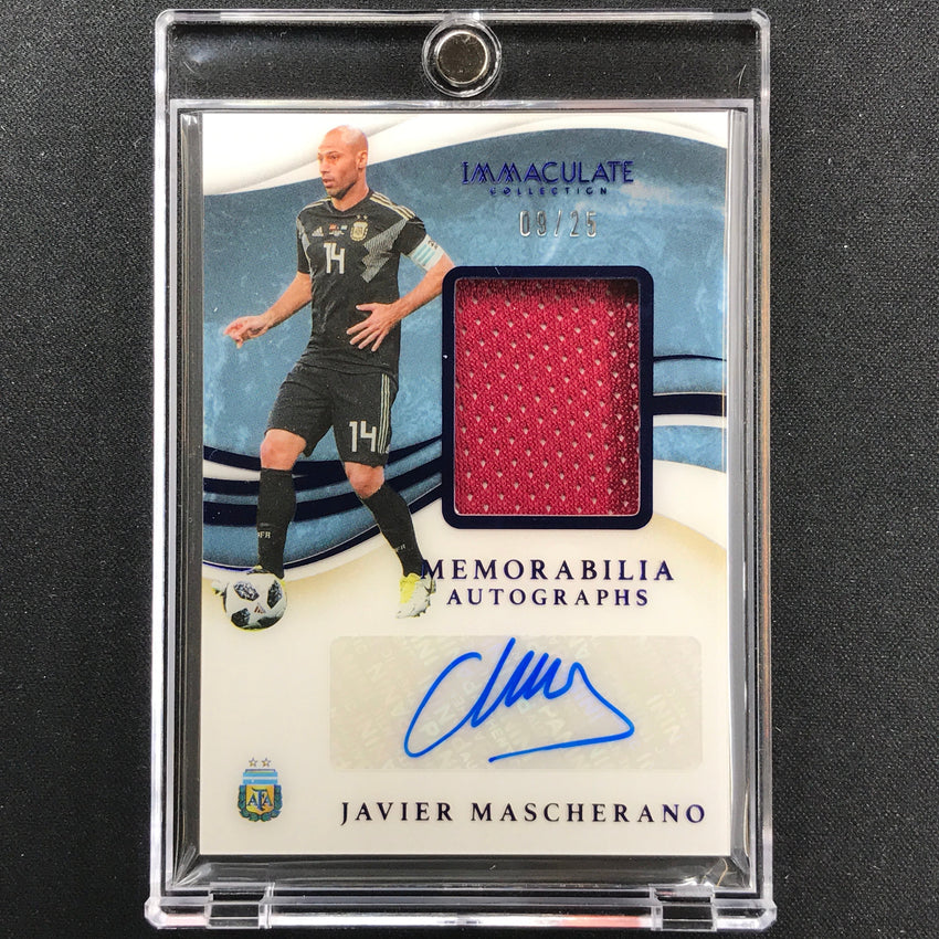 2020 Immaculate Javier Mascherano Memorabilia Auto Sapphire Acetate 9/25