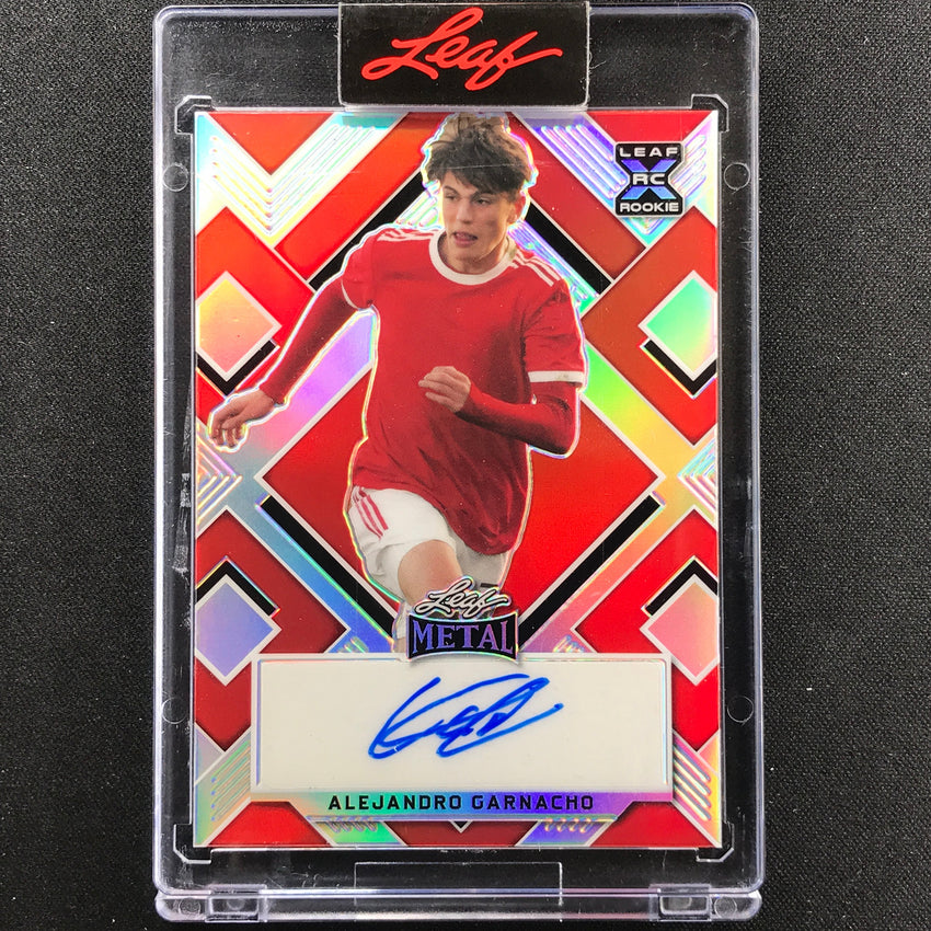 2022 Leaf Metal Alejandro Garnacho Rookie Xrc Base Auto Red 1/5