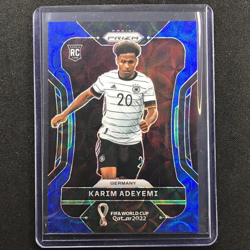 2022 Prizm Fifa World Cup Qatar Karim Adeyemi Rookie Choice Blue Scope 18/135